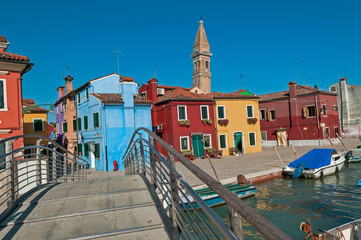 Obraz premium Colorful Burano village at Venice, Italy