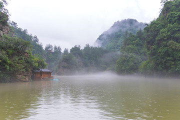 Fototapeta na wymiar Boat trips on Baofeng Lake scenery in Zhangjiajie China