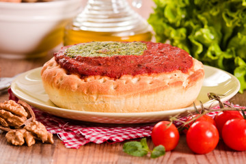 Calzone with walnuts and endive. 