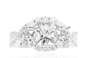 anillo con diamantes en oro blanco  joyeria de bodas