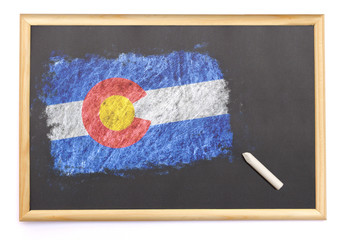 Blackboard with the national flag of Colorado drawn on.(series)
