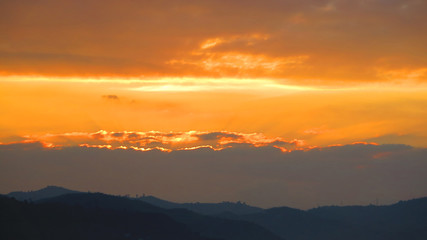 Orange clouds at sunrise