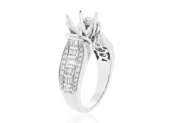 anillo con diamantes en oro blanco  joyeria de bodas