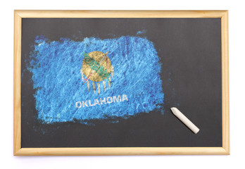 Blackboard with the national flag of Oklahoma drawn on.(series)