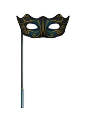 3D Rendering Masquerade Mask on White