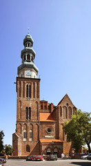 Fototapeta na wymiar Church of Holy Trinity in Chelmza. Poland