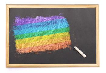 Blackboard with the national flag of Peace drawn on.(series)