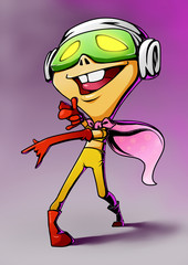 Character design of poor hero.