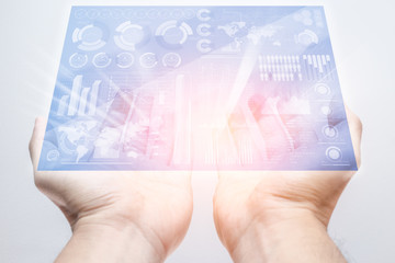 Modern information technologies for your comfort in hand . new tablet mixed media