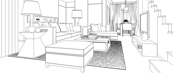 Modern Furnishing Apartement (sketch)