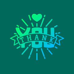 Thank you text lettering vector logo badge
