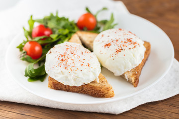 the poached eggs