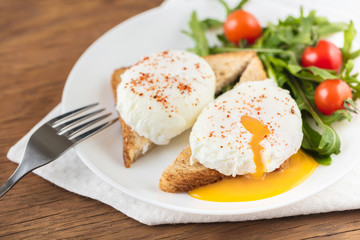 the poached eggs