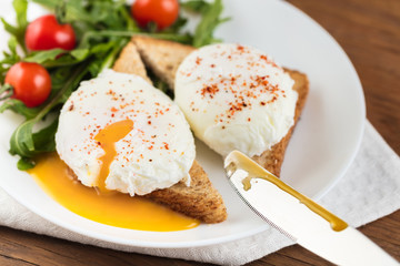 the poached eggs