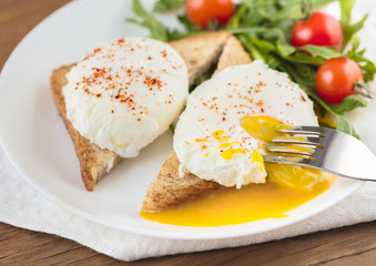 the poached eggs