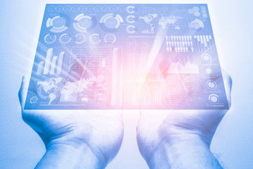 Modern information technologies for your comfort in hand . new tablet mixed media