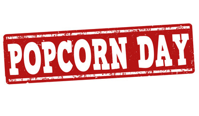 National popcorn day sign or stamp