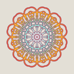 Vector vintage Mandala sign frame. Vintage decorative elements. Oriental pattern