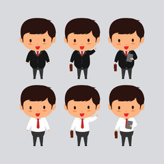 Elegant young business man vector illustration.