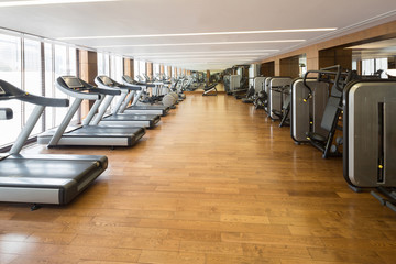 Modern gym interior with equipment.fitness center interior