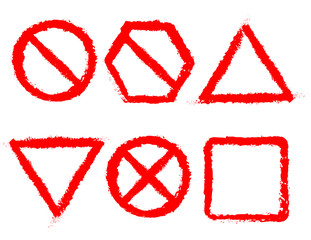 Set of Prohibitory traffic signs.