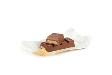Chocolate bar on a white 