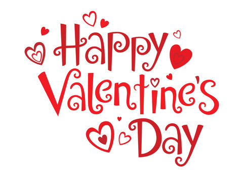 HAPPY VALENTINE’S DAY Banner in Festive Tree font with hearts