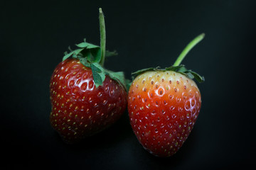 strawberry on black background