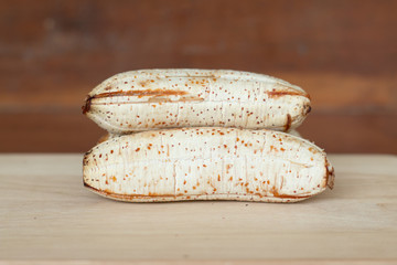 Grilled bananas for make banana with syrup dessert