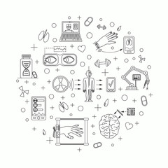 Vector illustration of future medicine trends