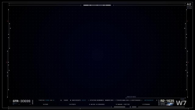 UI Frame Interface. HUD concept design of frame with brackets, equalizers, data, futuristic elements 4K | 3840 x 2160 | 0:30 sec