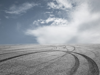 Asphalt road and sky