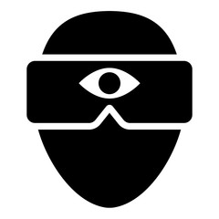 Virtual reality Eye illustration - glyph style icon - Filled black