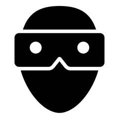 Virtual reality Headset illustration - glyph style icon - Filled black