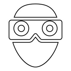 Virtual reality Headset illustration - glyph style icon - Outline black