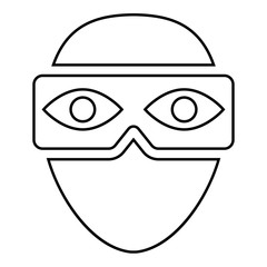 Virtual reality Eye illustration - glyph style icon - Outline black