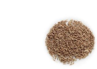 Zira, cumin, Ingredients, Spice for this pilaf on a white background.