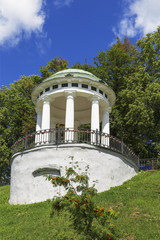 Gazebo on the embankment of the river Volga in Yaroslavl