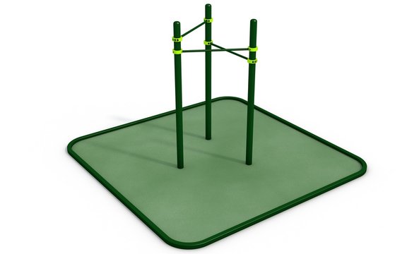 Parallel bars at sports ground for workout. 3D rendering.