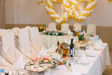 table set for wedding or another catered event dinner