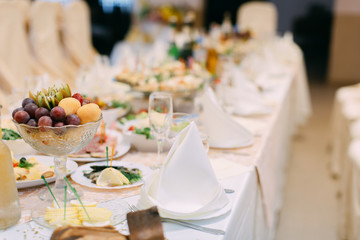 table set for wedding or another catered event dinner