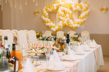 table set for wedding or another catered event dinner