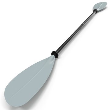 kayak paddle on white. 3D illustration