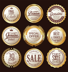 Luxury golden retro badges collection