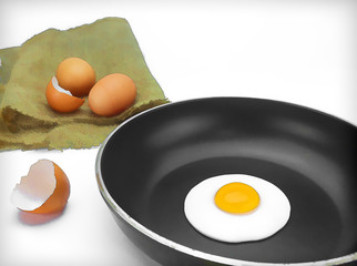 Illustration fried egg over easy