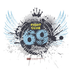 Obraz premium Grunge number print. Grunge print for t-shirt. Abstract dirt backgrounds texture. Grunge banner with an inky dribble strip with copy space. Abstract background for party