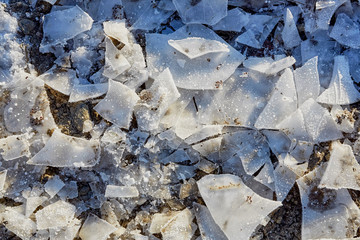 Winter Field With Broken Ice