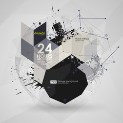 Geometric Polygonal Elements. Scientific Future Technology Concept. Template with Icons and Options. Infographic Elements. Design Layout for Business Cards, Websites, Presentations, Flyers and Posters