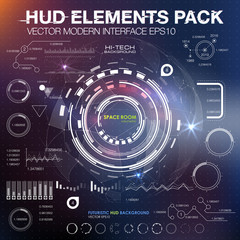 UI hud infographic interface web elements. Futuristic space thin HUD user interface. Web interface elements. Game target navigation interface hud ui design