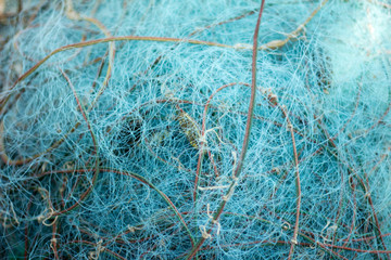 blue net of fisherman